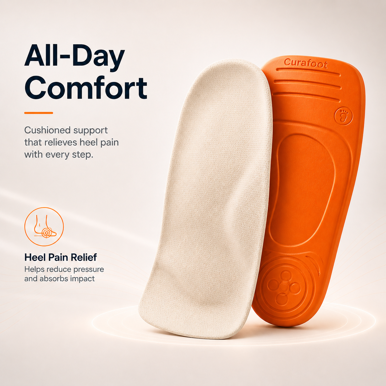 3/4 Comfort Fit Insole | for Over-Pronation and Heel Pain | Curafoot