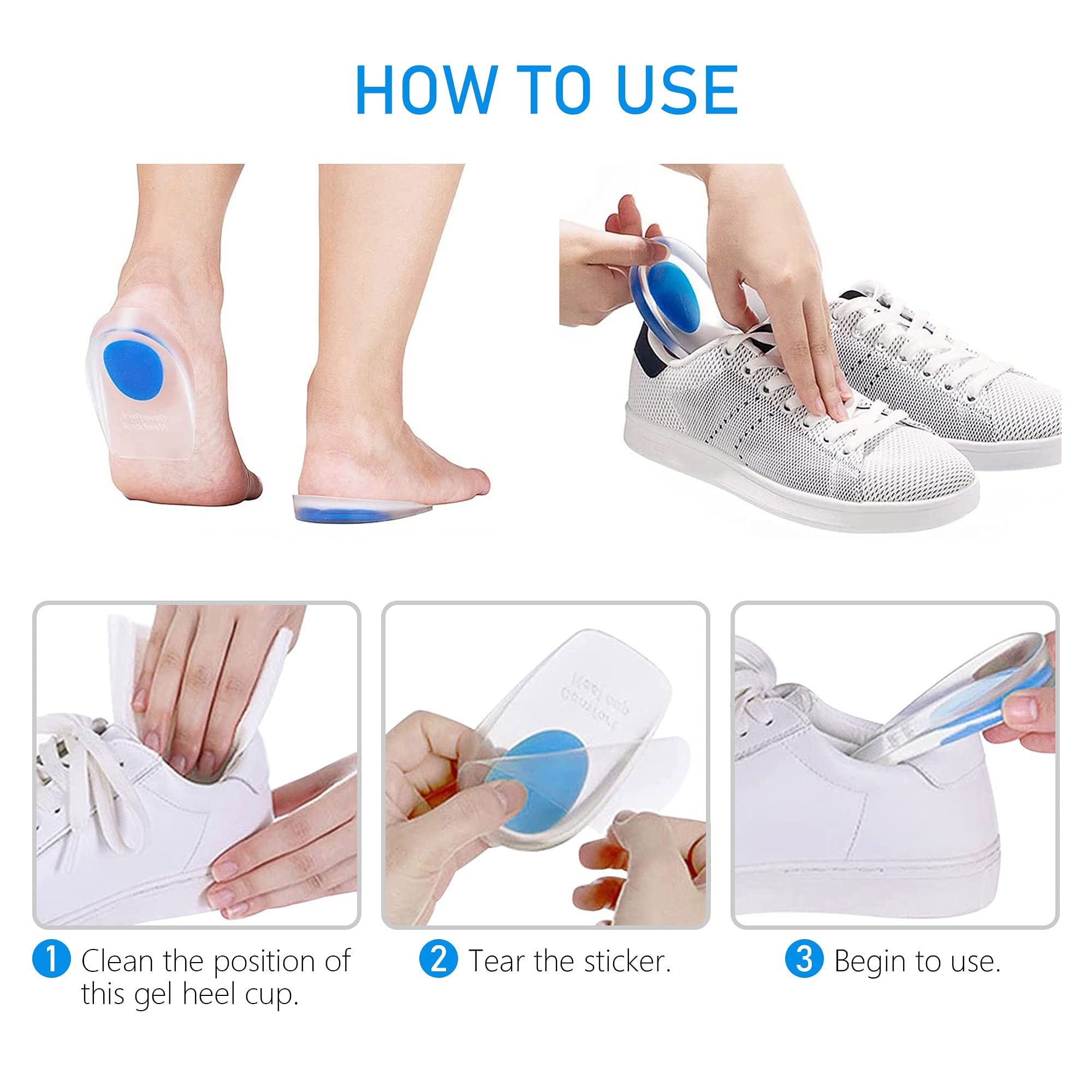 Silicone Gel Heel Protector Insole Cups